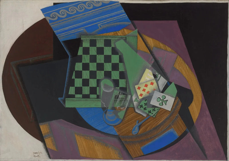 Damier i karty do gry - Juan Gris