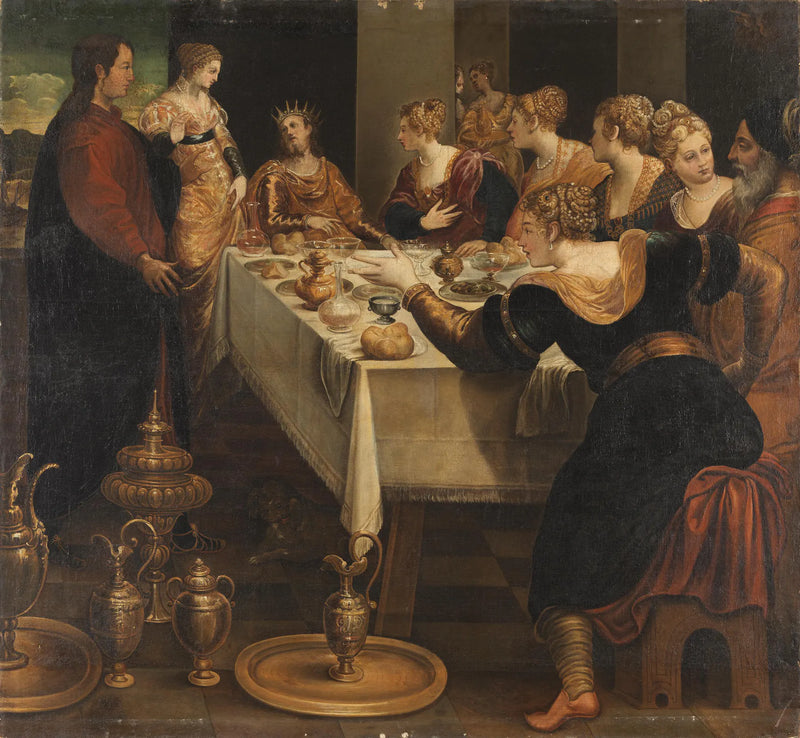 Daniel oznajmia Belsazarowi koniec swojego imperium - Jacopo Tintoretto