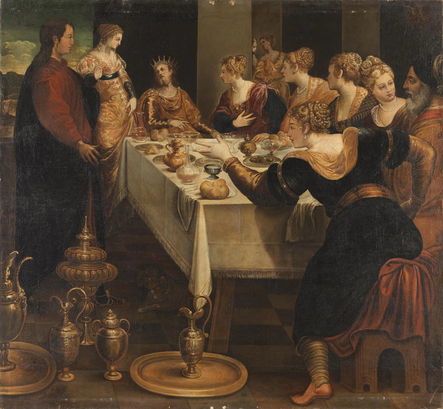 Daniel oznajmia Belsazarowi koniec swojego imperium - Jacopo Tintoretto