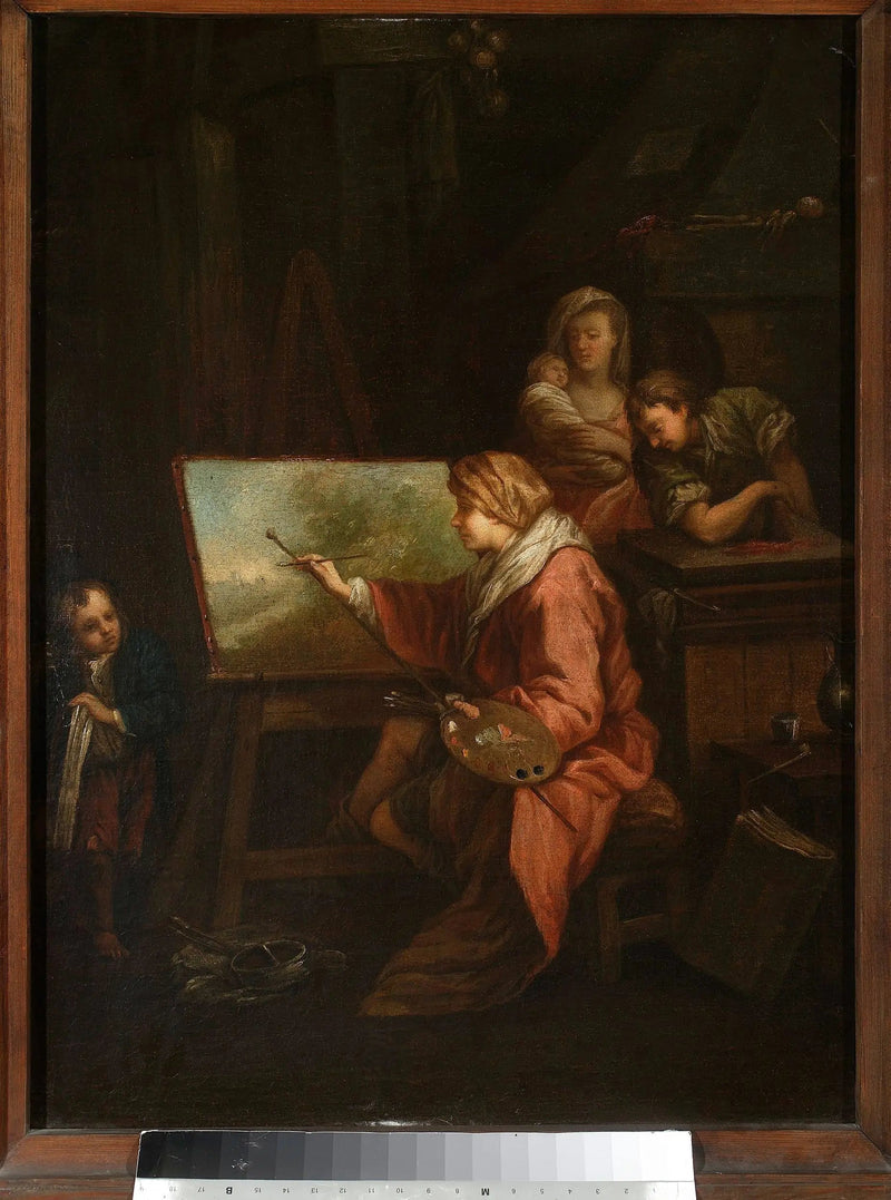 W pracowni malarza („Malarz pejzażu” lub „Malarz przy sztaludze”) - François Boucher