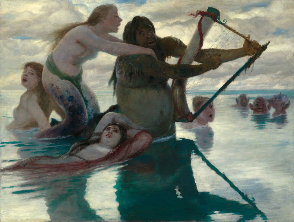 Dans la mer - Arnold Böcklin image 1 copie de tableau peinte à la main