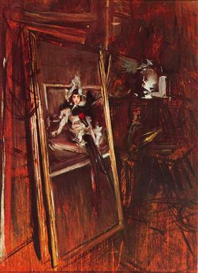 W pracowni malarza z panną Errazuriz - Giovanni Boldini
