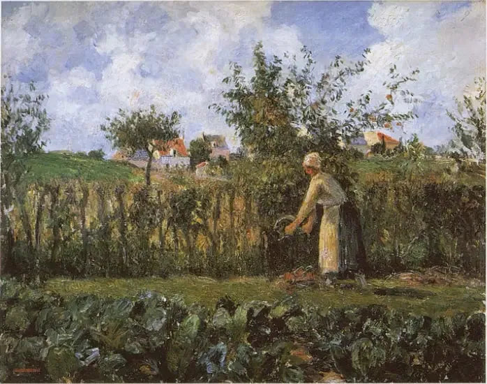 Dans le jardin potager - Camille Pissarro image 1 copie peinte à la main à l’huile