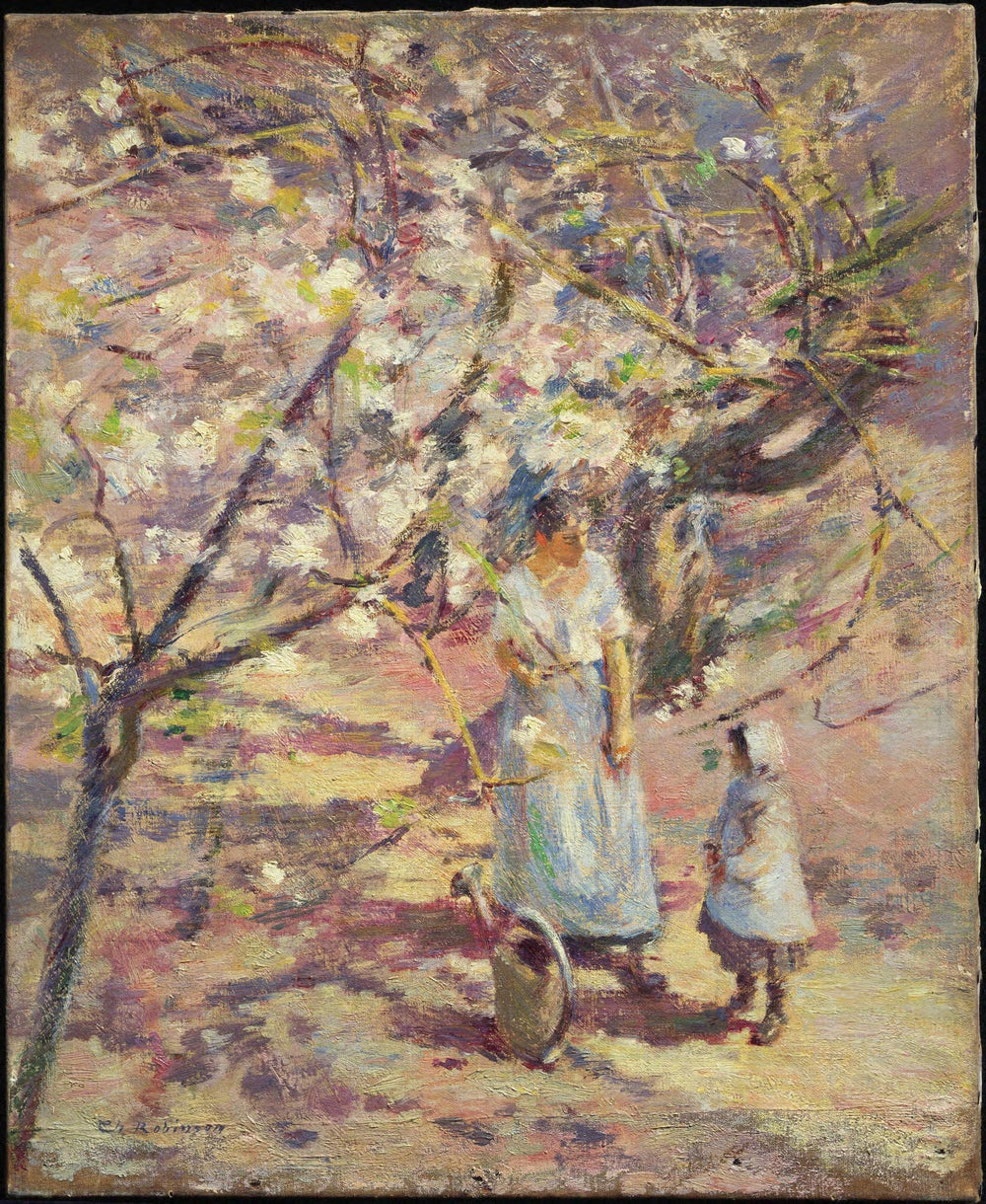 Dans le verger - Theodore Robinson image 1 reproduction de peinture à l’huile
