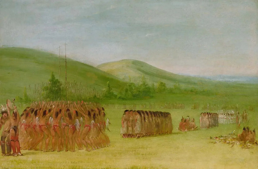 Taniec piłki, Choctaw - George Catlin