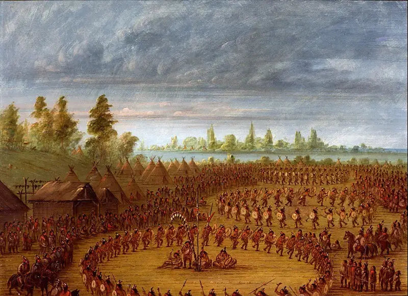 Taniec wojenny Apaczów - George Catlin
