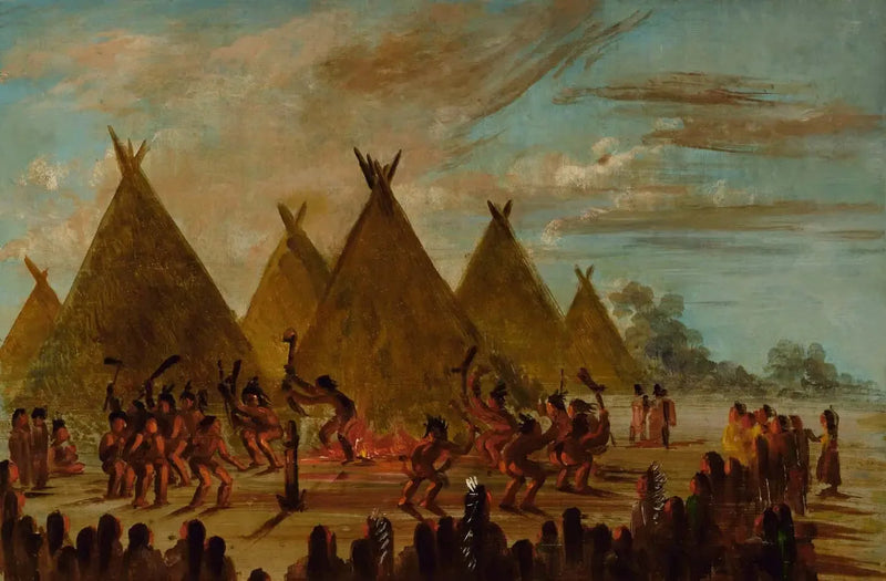 Taniec wojenny, Siuksowie - George Catlin