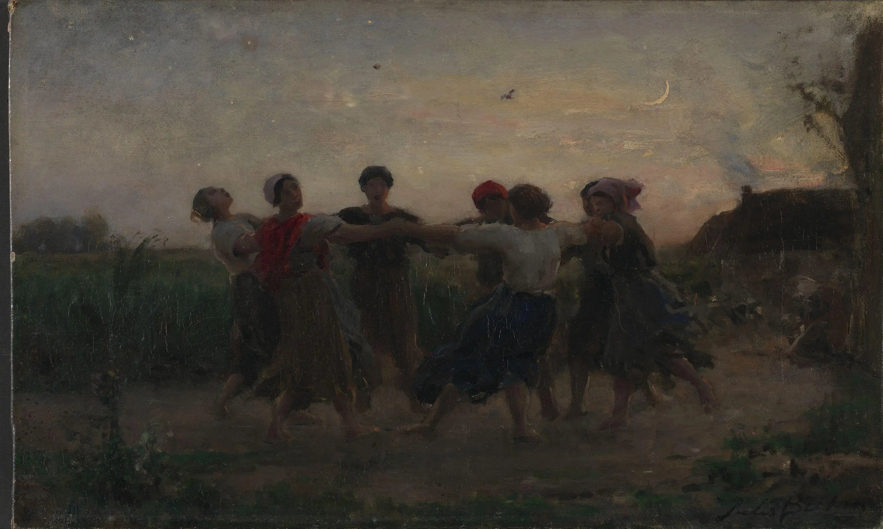Danse de la Saint-Jean à Courrières - Jules Breton image 1 reproduction de peinture à l’huile