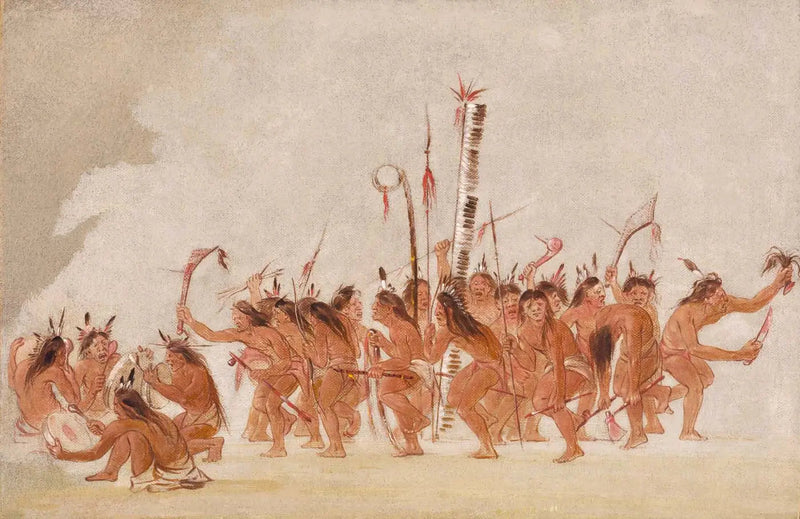 Taniec wojowników, Ojibwa - George Catlin