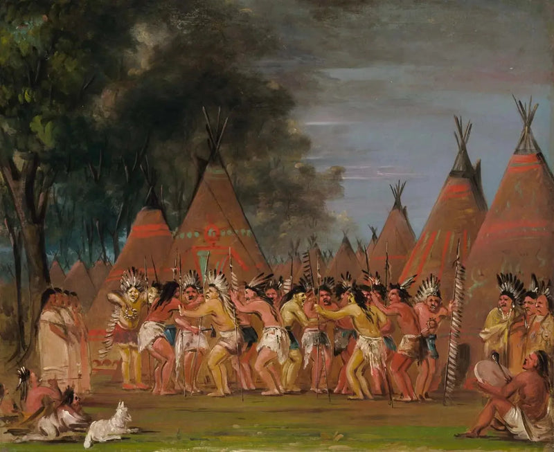 Taniec szefów, ujście rzeki Teton - George Catlin