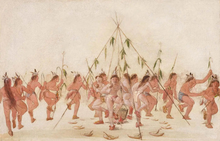 Taniec zielonej kukurydzy, Hidatsa - George Catlin