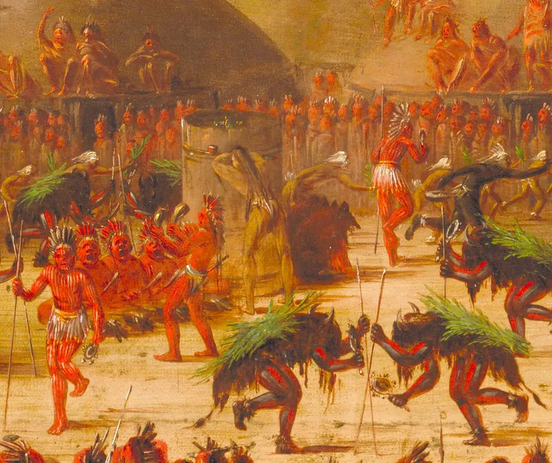 Taniec byka, ceremonia Mandan O-kee-pa - George Catlin
