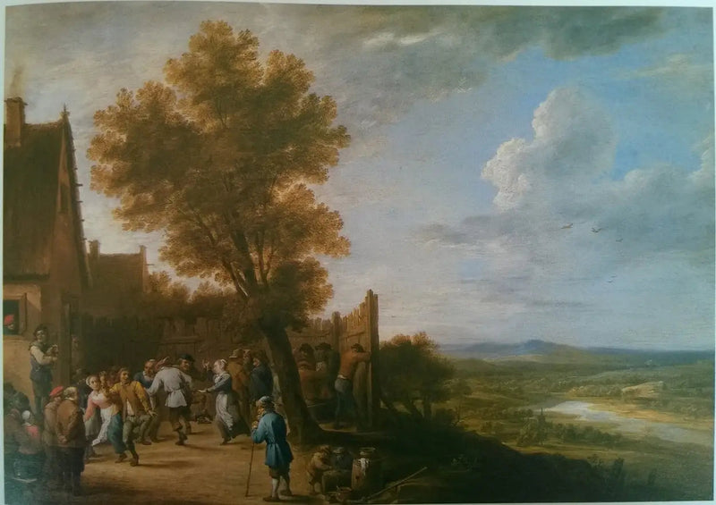 Taniec wioski z widokiem na rzekę - David Teniers młodszy