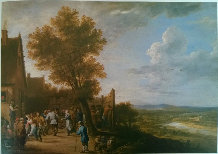 Taniec wioski z widokiem na rzekę - David Teniers młodszy