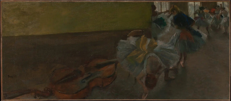 Tancerze w sali prób z kontrabasem - Edgar Degas