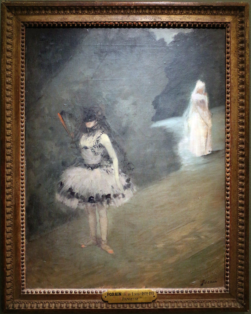 Tancerka stojąca za wieszakiem na zasłony - Jean-Louis Forain