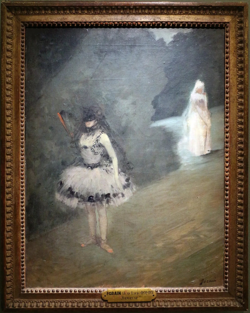 Tancerka stojąca za wieszakiem na zasłony - Jean-Louis Forain