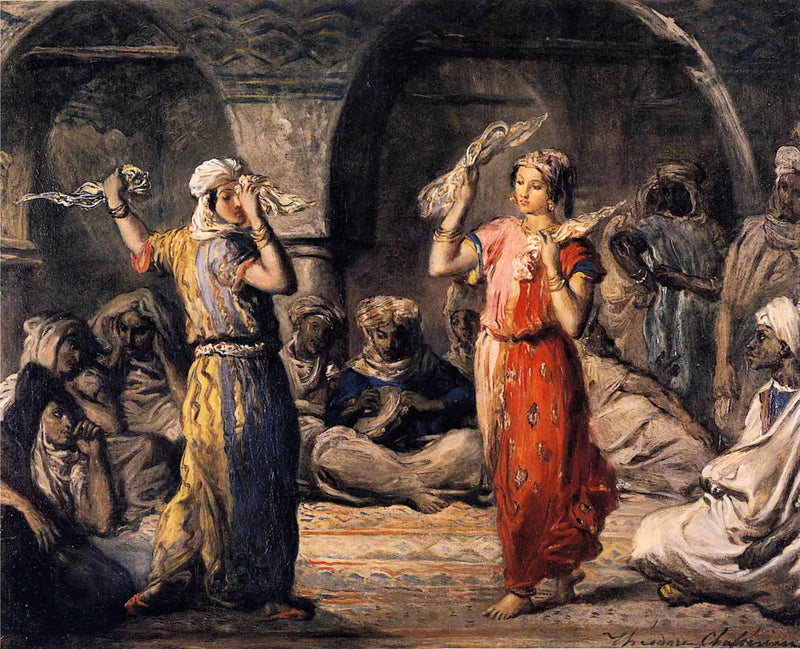 Maureskie tancerki w Kordowie (Algieria). Taniec z chustami. - Théodore Chassériau