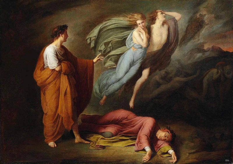 Dante i Wergiliusz z Paolo i Franceską - Ary Scheffer
