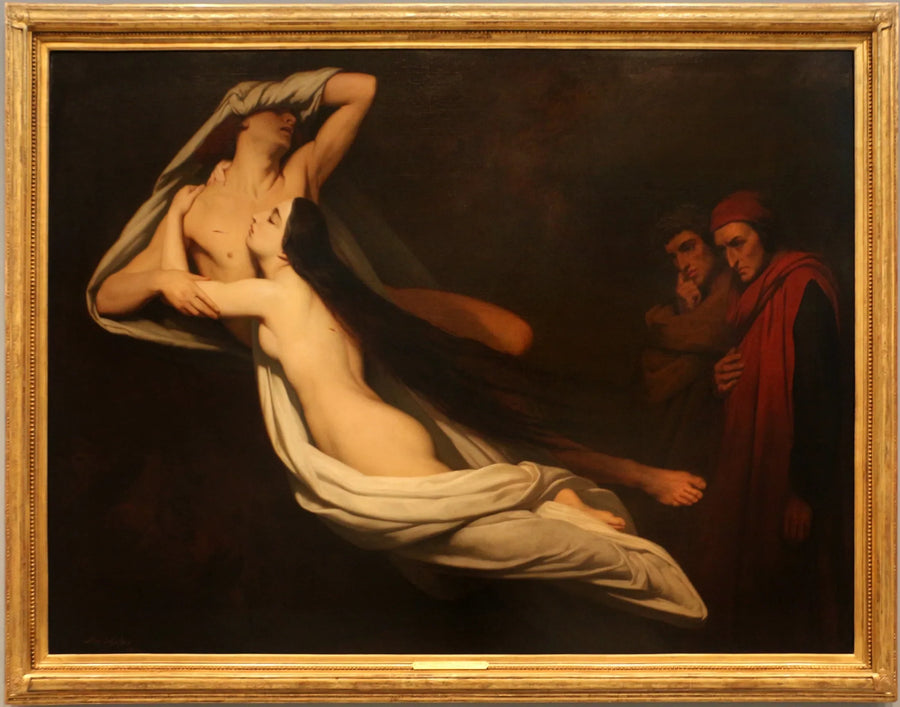 Dante i Wergiliusz spotykają cienie Franceski da Rimini i Paola Malatesty w Piekle - Ary Scheffer
