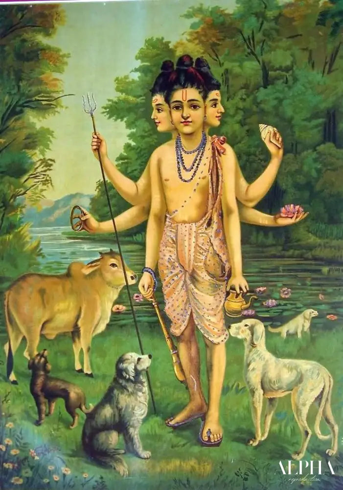 Dattatreya - Raja Ravi Varma - Reproductions de tableaux et peintures haut de gamme