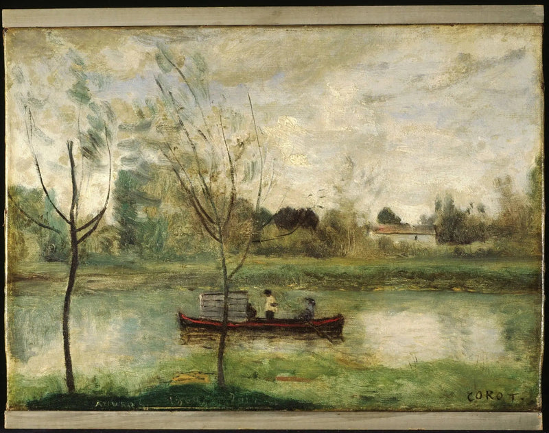 Daubigny pracuje nad swoim „Botin” w pobliżu Auvers-sur-Oise - Jean-Baptiste Camille Corot