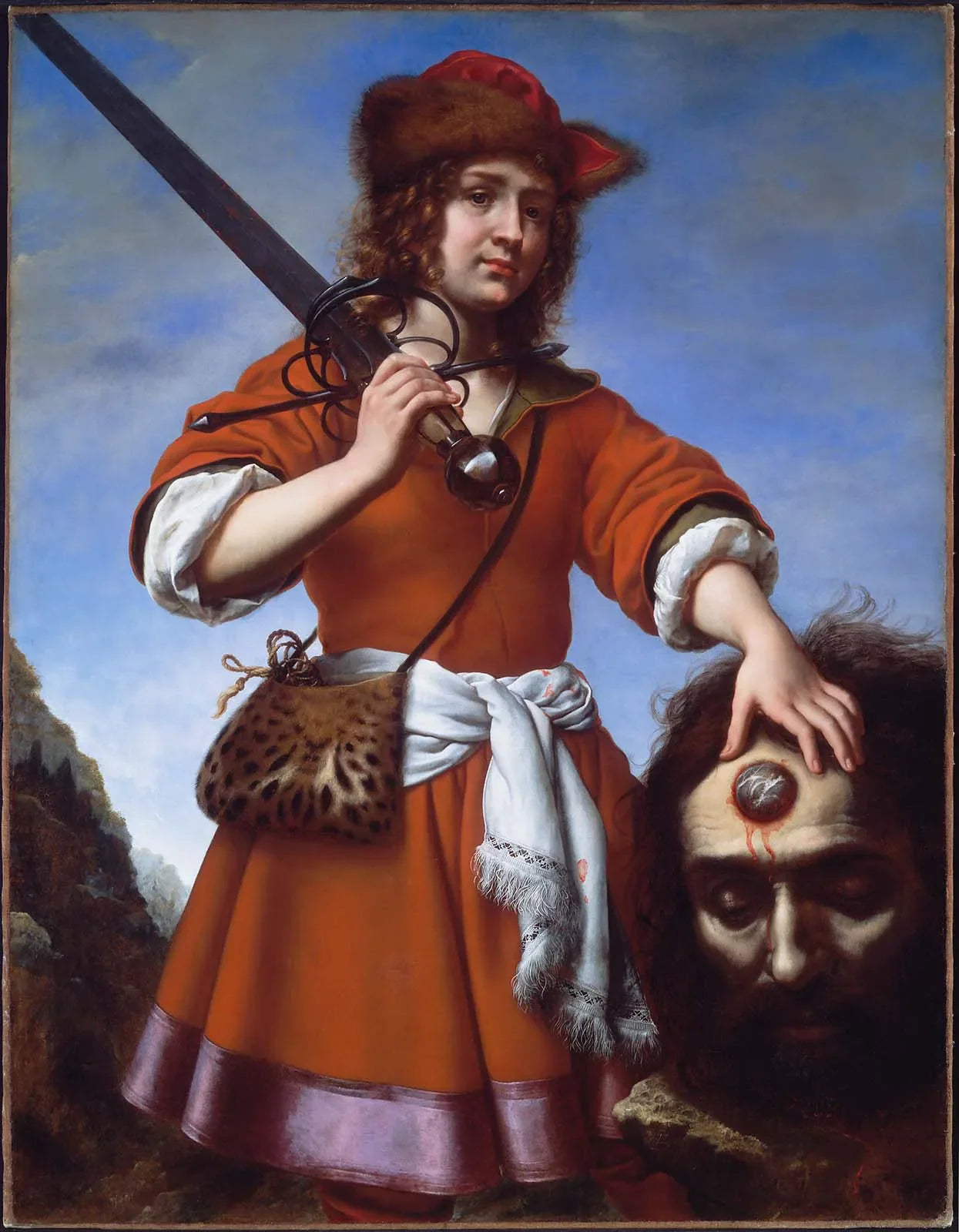 David avec la tête de Goliath - Carlo Dolci image 1 copie peinte à la main à l’huile