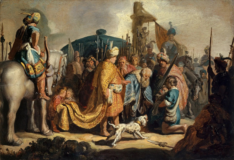 Dawid przedstawiający głowę Goliata królowi Sauli - Rembrandt