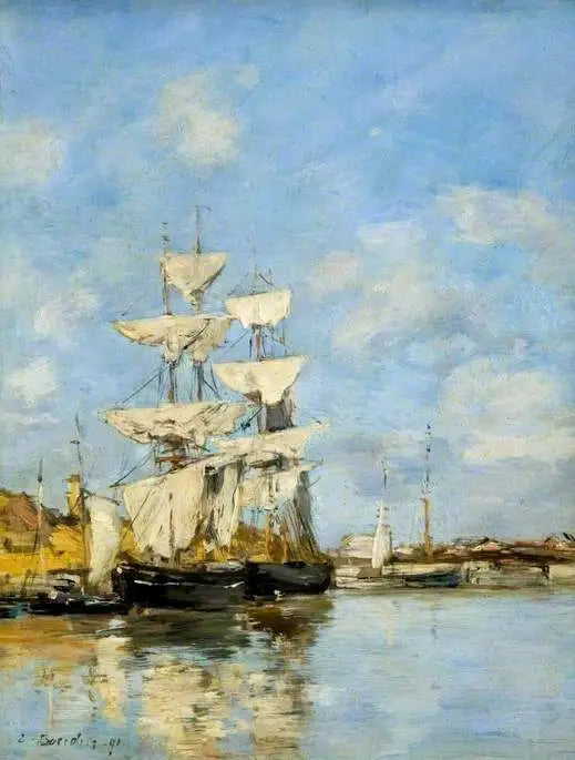 Reproduction du tableau « Deauville, le Bassin - Eugène Boudin » par Alpha Reproduction en peinture à l’huile