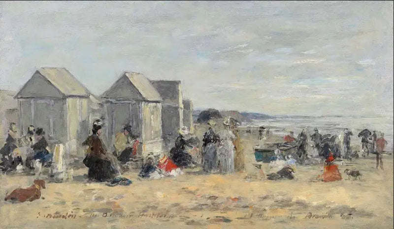 Deauville. Scena plażowa - Eugène Boudin
