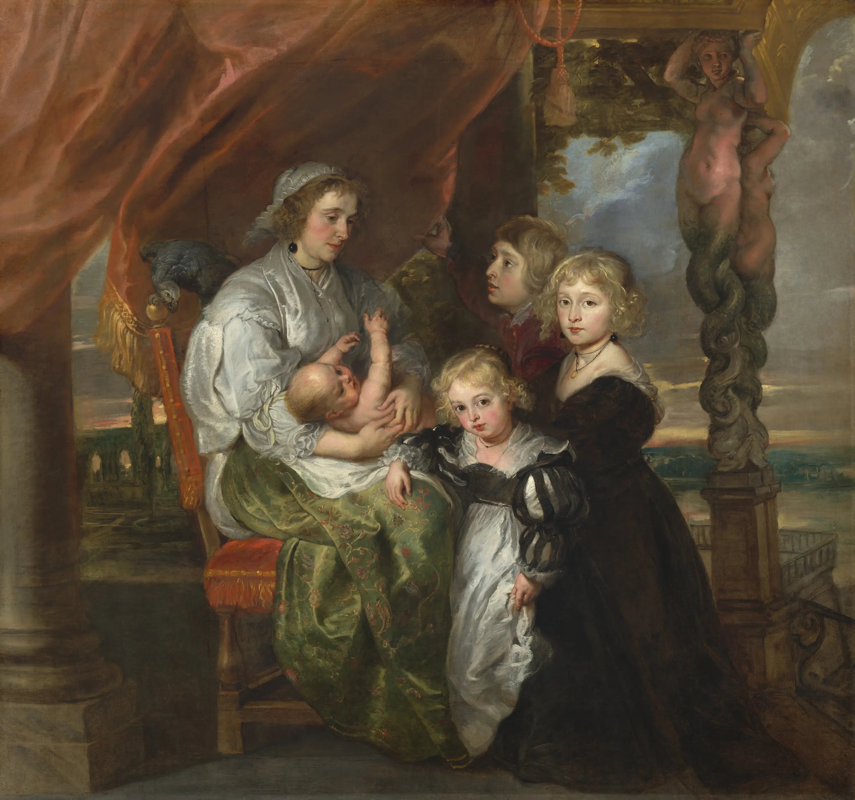 Deborah Kip, épouse de Sir Balthasar Gerbier, et ses enfants - Peter Paul Rubens image 1 copie de tableau peinte à la main