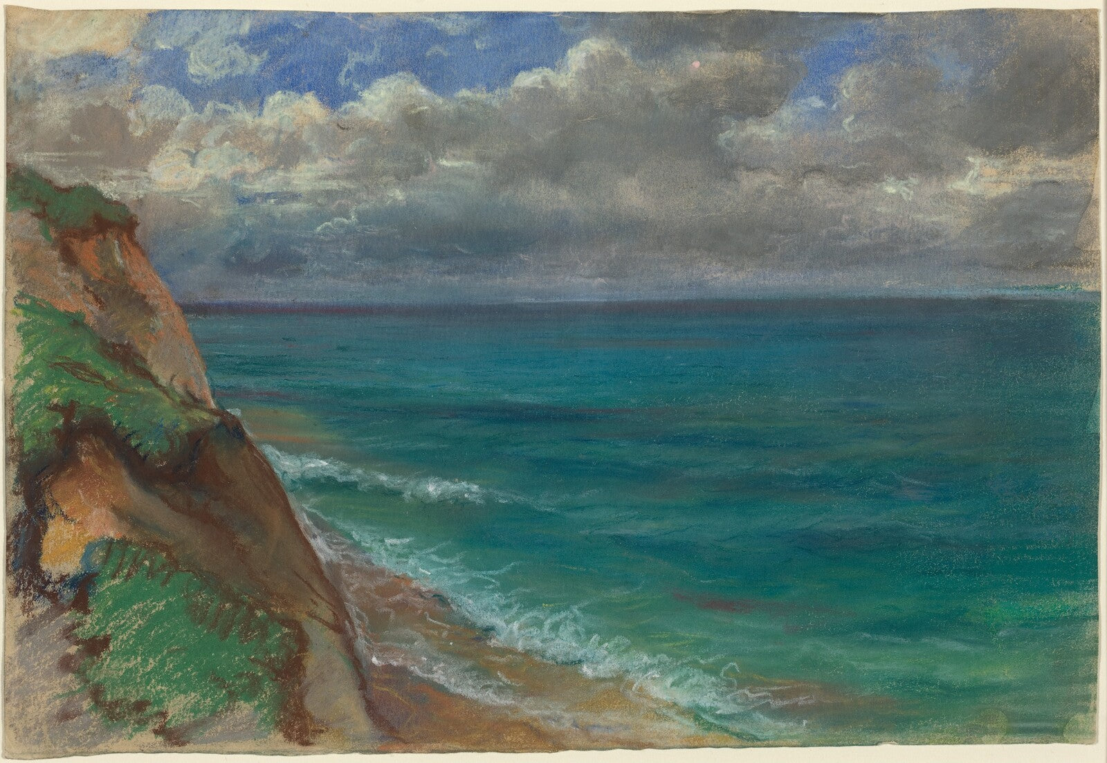 View of the Sea, Normandy, Alexandre Desgoffe, 1852 — pastel, National Gallery of Art