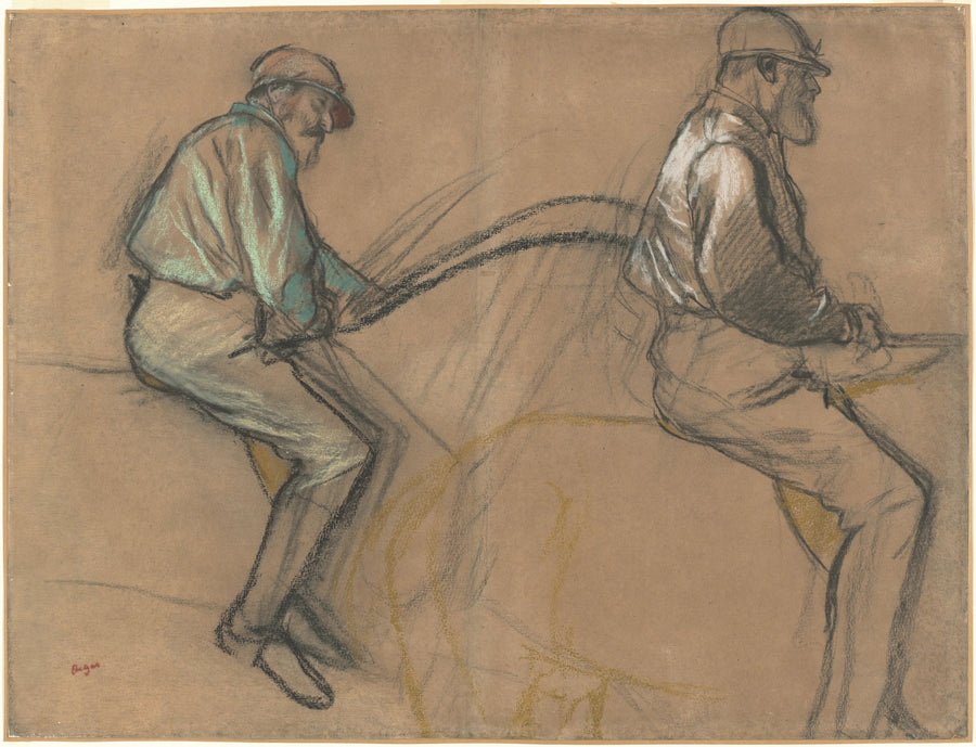Deux études de jockey d’Edgar Degas – reproduction peinture à l’huile sur toile