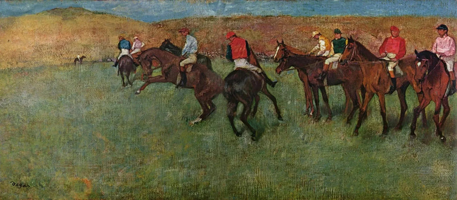 Na wyścigach: przed startem - Edgar Degas
