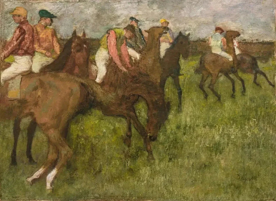 Dżokeje przed wyścigiem - Edgar Degas