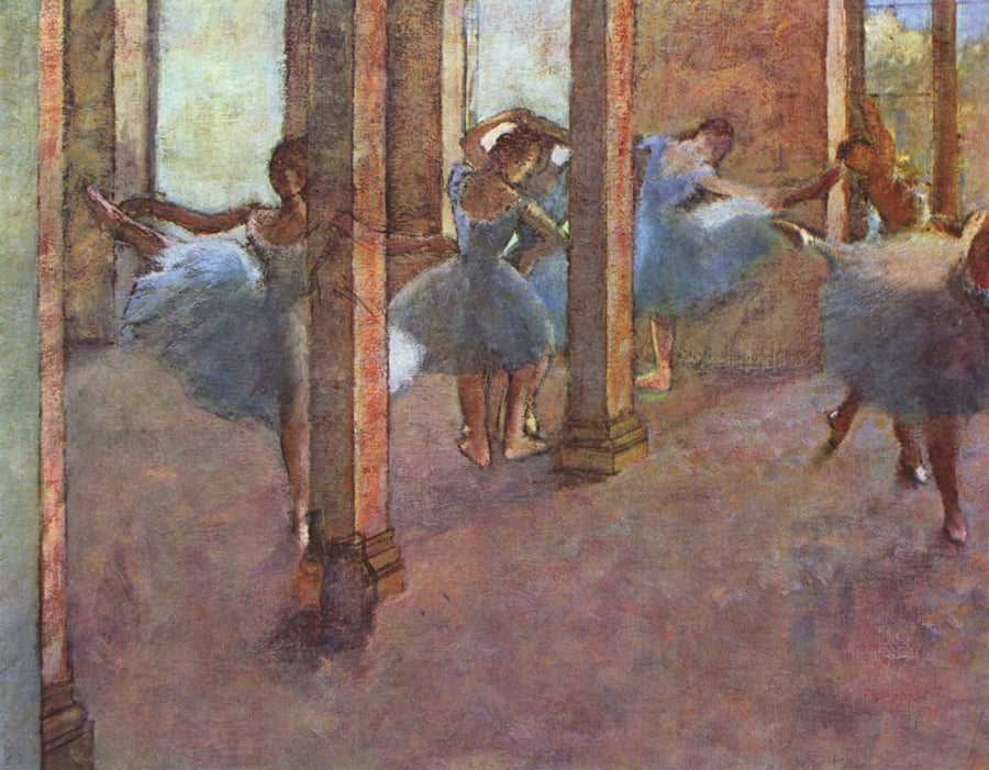 Tancerze ćwiczący w foyer - Edgar Degas