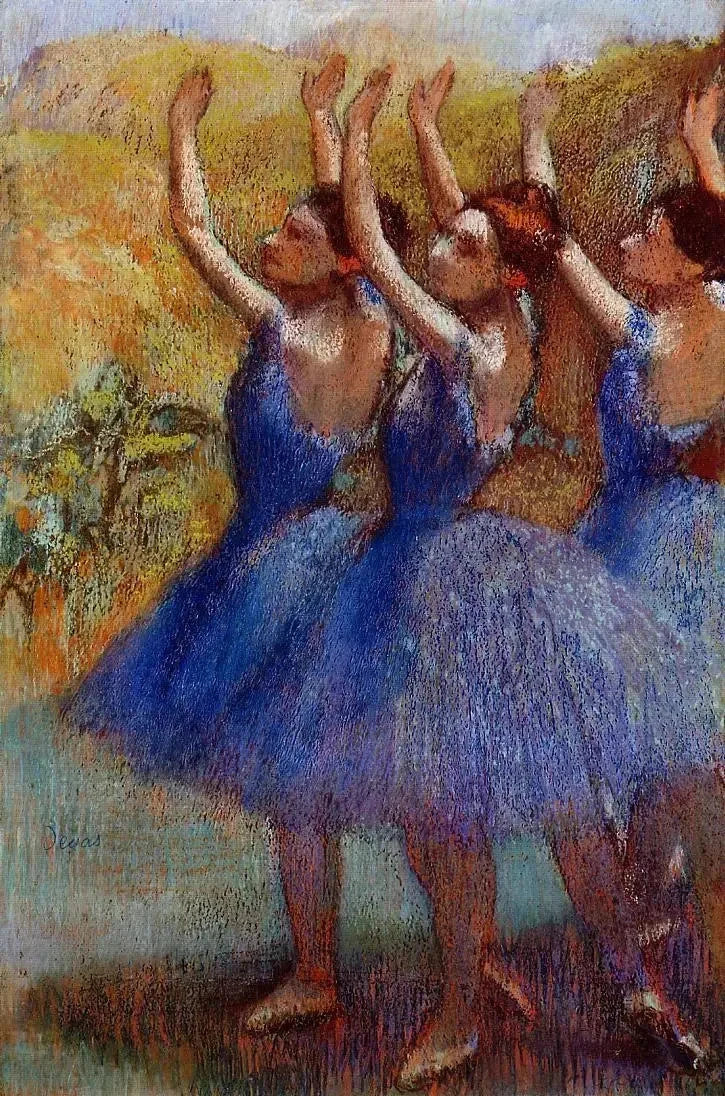 Trzej tancerze w fioletowej tutus, 1898 - Edgar Degas