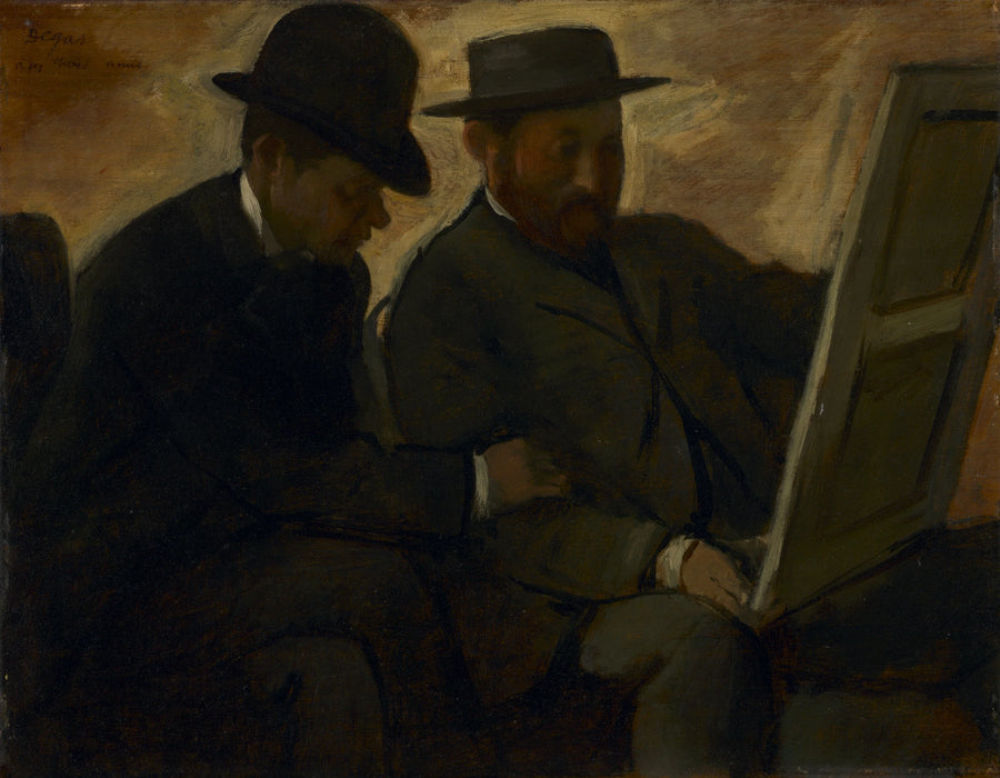 Paul Lafond i Alphonse Cherfils badający obraz - Edgar Degas