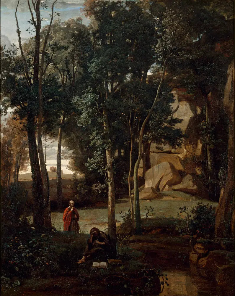 Demokryt i Abderyci, pejzaż - Jean-Baptiste Camille Corot
