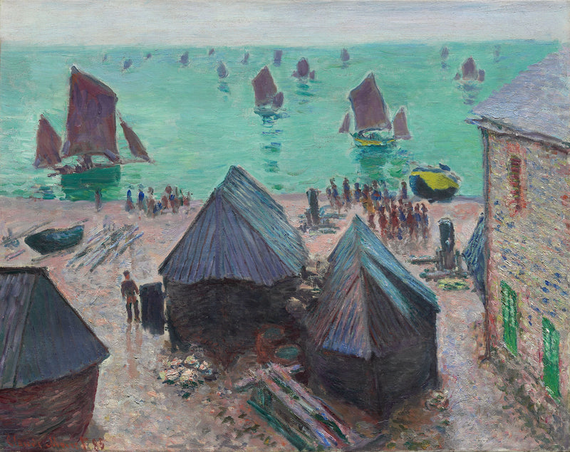 Wypłynięcie łodzi, Étretat W1025 - Claude Monet
