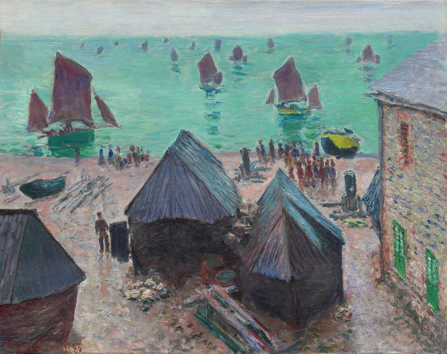 Odpłynięcie statków, Étretat - Claude Monet