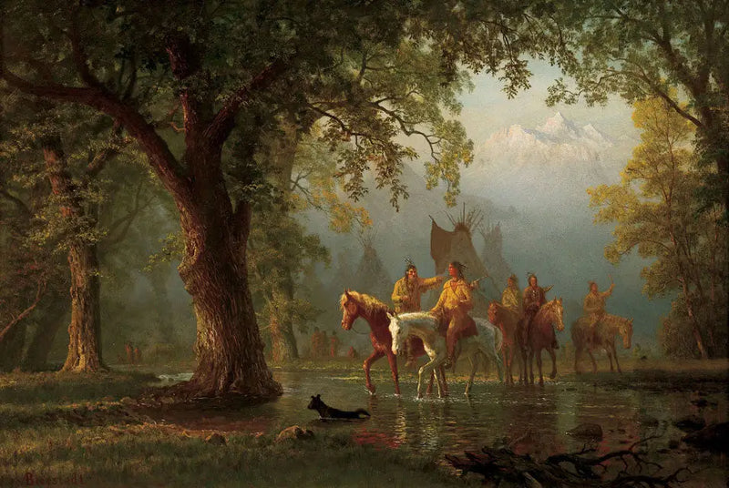 Wyjazd indyjskiej grupy wojennej - Albert Bierstadt