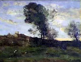 Ostatnie promienie słońca - Jean-Baptiste Camille Corot