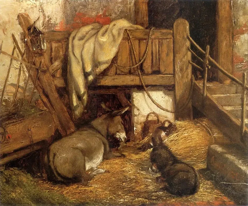 Osły w stajni. - John Constable