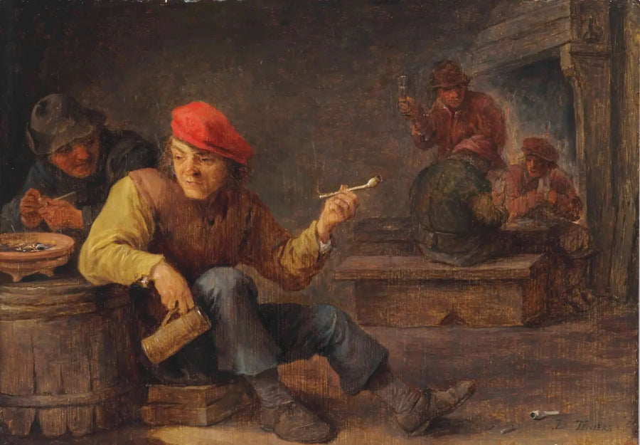 Oprostacy piją i palą w gospodzie - David Teniers Młodszy