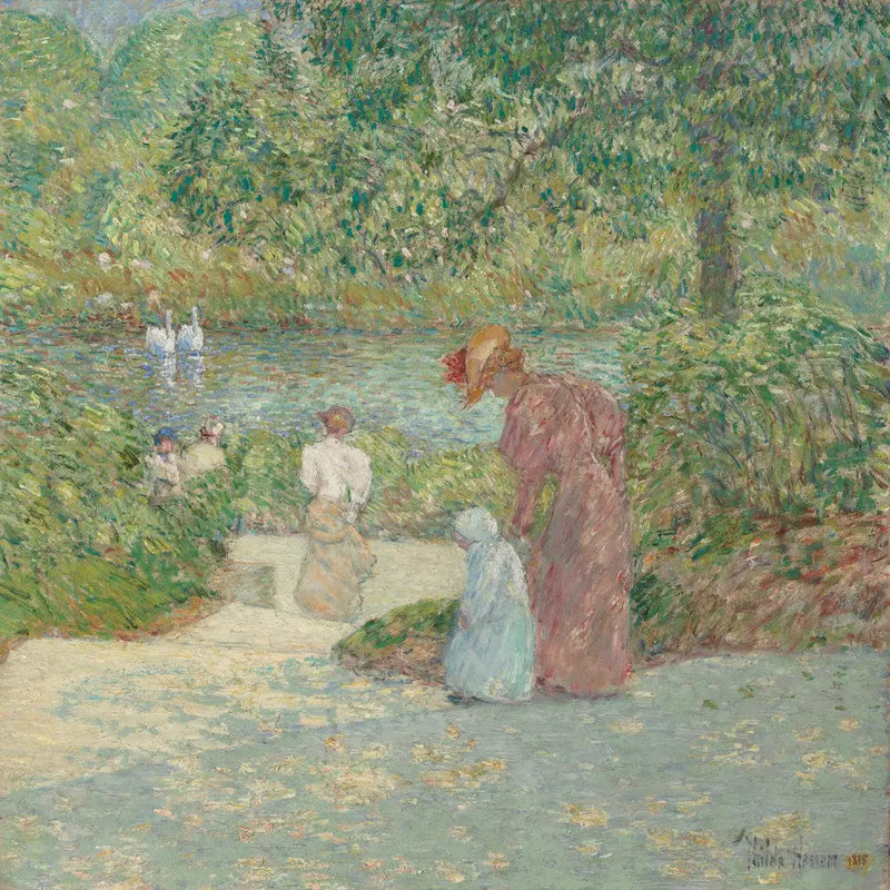 Schodzenie po schodach, Central Park - Childe Hassam