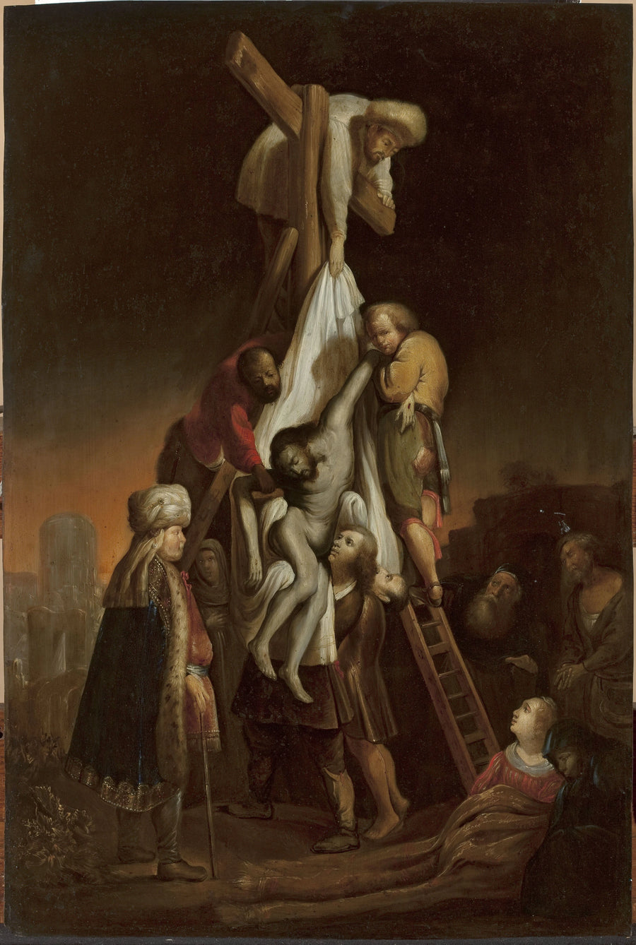 Zstąpienie z Krzyża (Mateusz 27:58–59; Marek 15:45–46; Łukasz 23:52–53; Jan 19:38) - Rembrandt