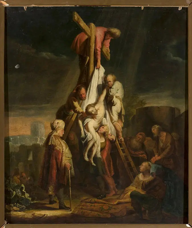 Zstąpienie z Krzyża (Mateusz 27:58–59; Marek 15:45–46; Łukasz 23:52–53; Jan 19:38) - Rembrandt