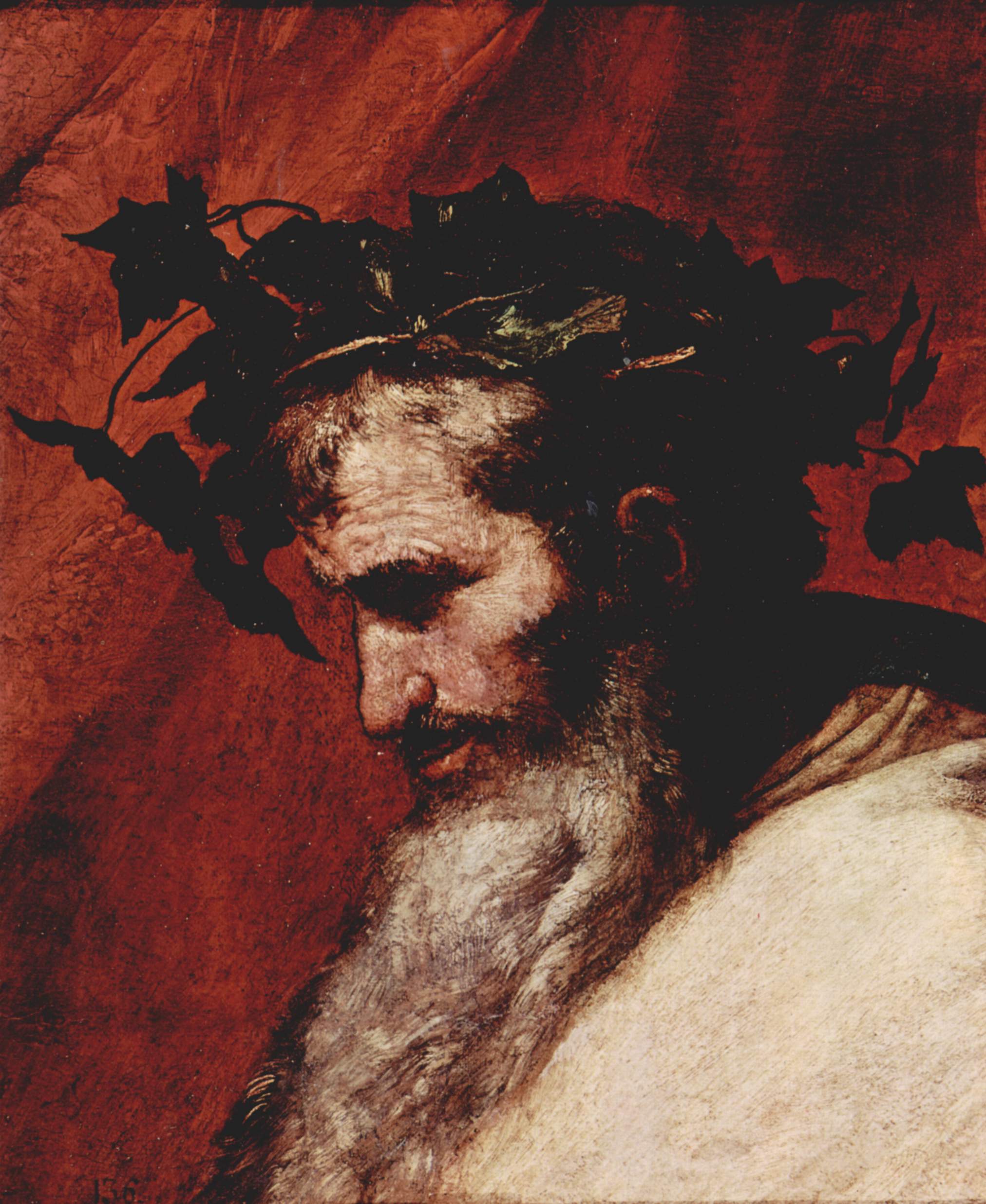 Détail de la tête de Bacchus - Jusepe de Ribera image 1 reproduction réalisée par Alpha Reproduction