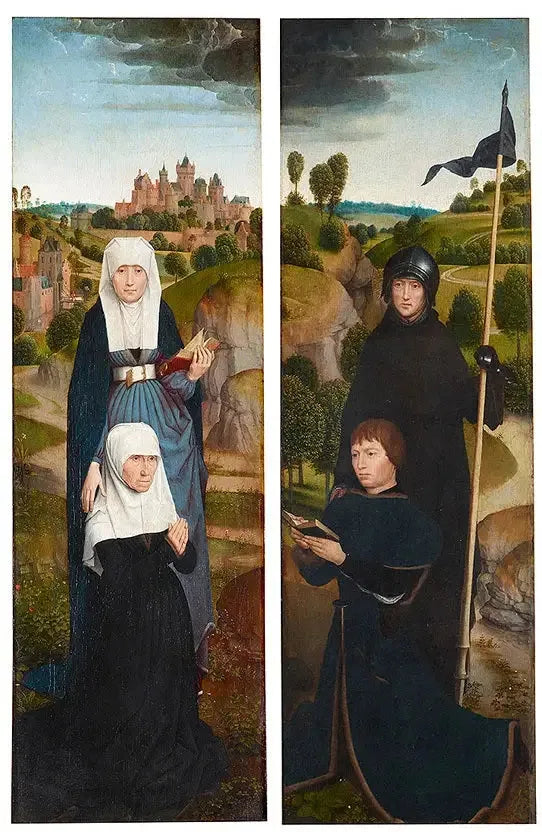 Dwie skrzydła tryptyku z portretami darczyńców - Hans Memling